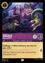 Disney Lorcana set 4 Ursula's Return. Ursula "Mad Sea Witch" uncommon trading card.