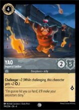 Disney Lorcana set 4 Ursula's Return. Yao "Imperial Soldier" common trading card.