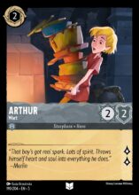 Disney Lorcana set 5 Shimmering Skies. Arthur "Wart" uncommon trading card.