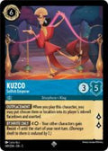 Disney Lorcana set 5 Shimmering Skies. Kuzco "Selfish Emperor" super rare trading card.