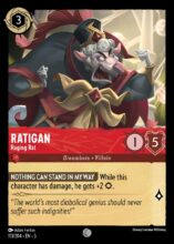 Disney Lorcana set 5 Shimmering Skies. Ratigan "Raging Rat" common trading card.