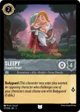 Disney Lorcana set 5 Shimmering Skies. Sleepy "Sluggish Knight" uncommon trading card.