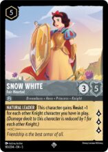 Disney Lorcana set 5 Shimmering Skies. Snow White "Fair Hearted" super rare trading card.