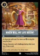 Disney Lorcana set 5 Shimmering Skies. When Will My Life Begin common trading card.