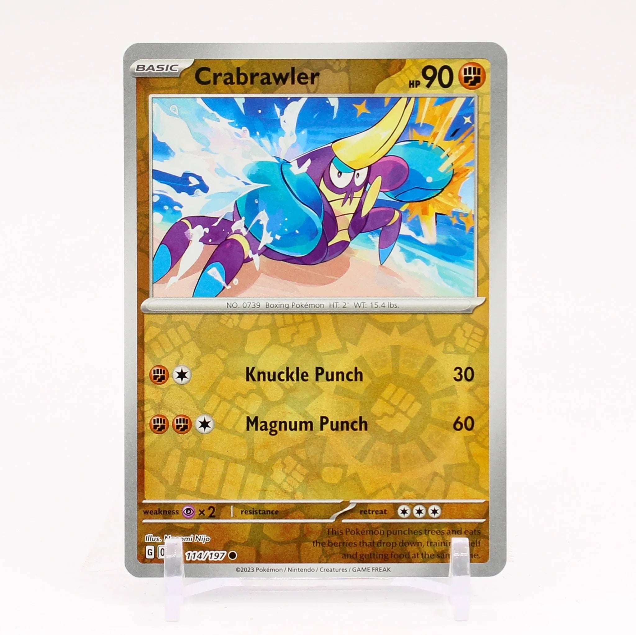 Pokemon TCG -Obsidian Flames -#114 -Crabrawler -Common -Reverse Holo