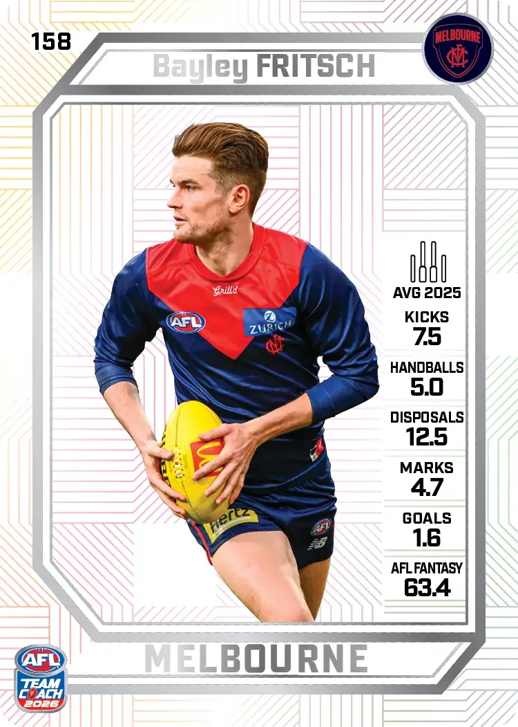 Teamcoach 2026 Base Pearl Card #158 Bayley Fritsch - Melbourne