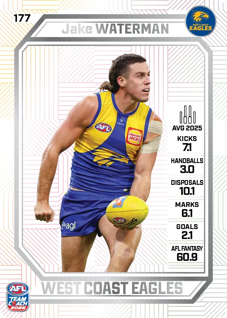 Teamcoach 2026 Base Pearl Card #177 Jake Waterman - West Coast