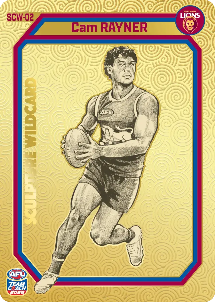 Teamcoach 2026 Sculpture Wildcards Gold SCW-02 Cam Rayner - Brisbane Lions