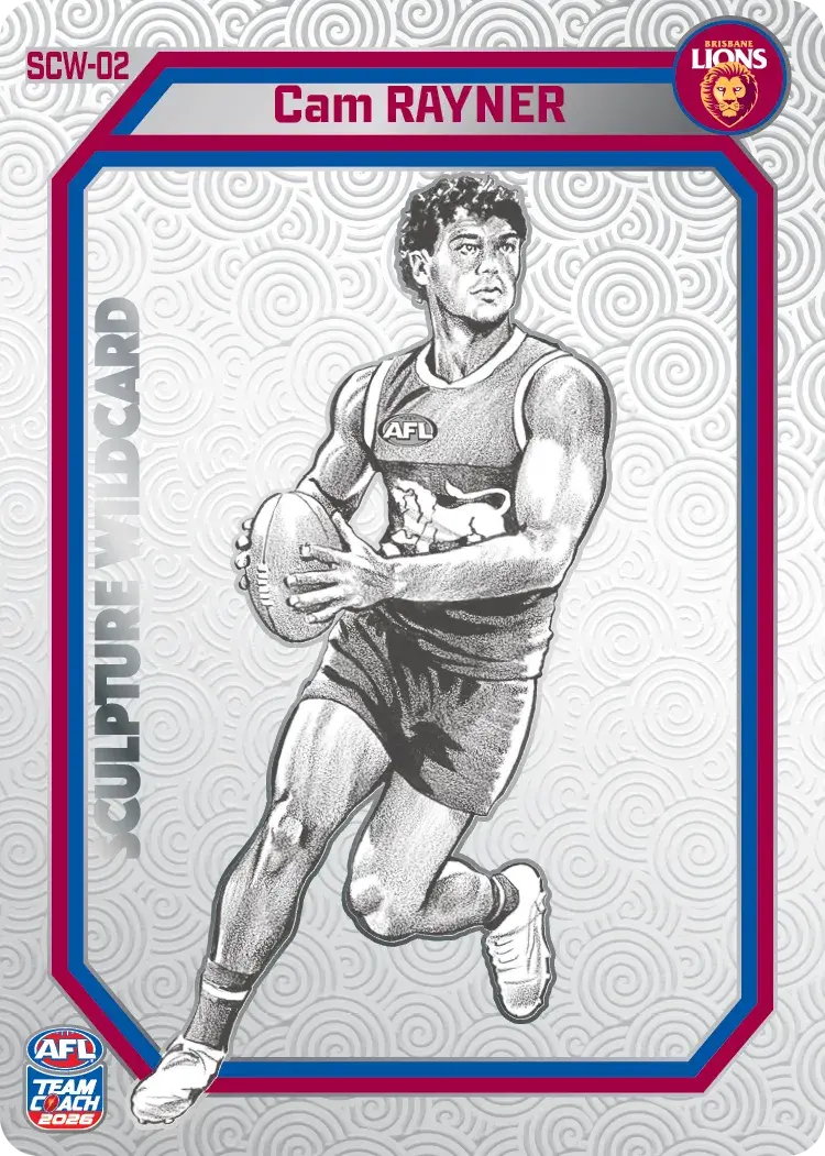 Teamcoach 2026 Sculpture Wildcards Silver SCW-02 Cam Rayner - Brisbane Lions