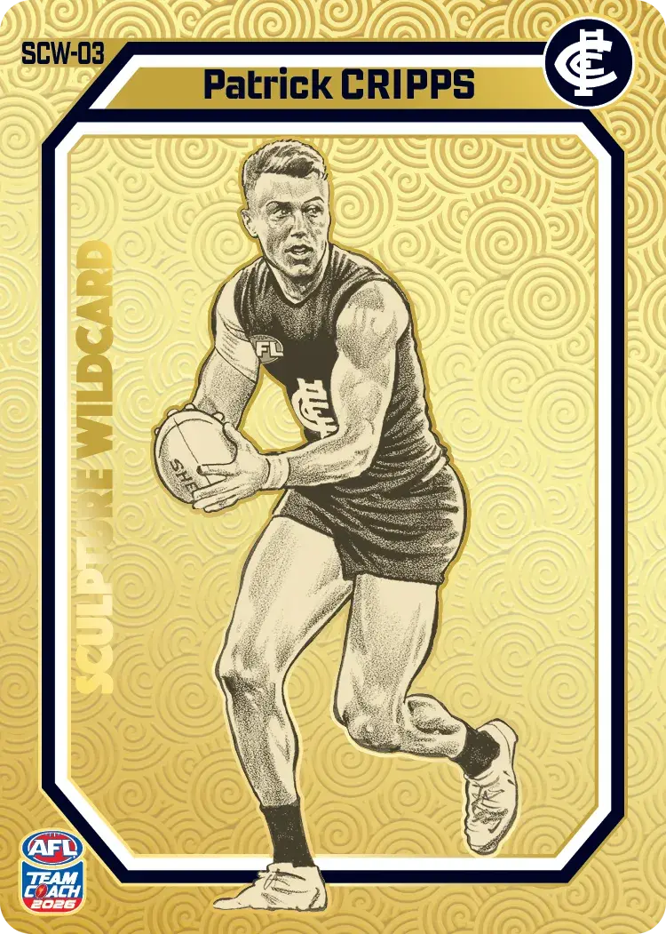 Teamcoach 2026 Sculpture Wildcards Gold SCW-03 Patrick Cripps - Carlton Blues