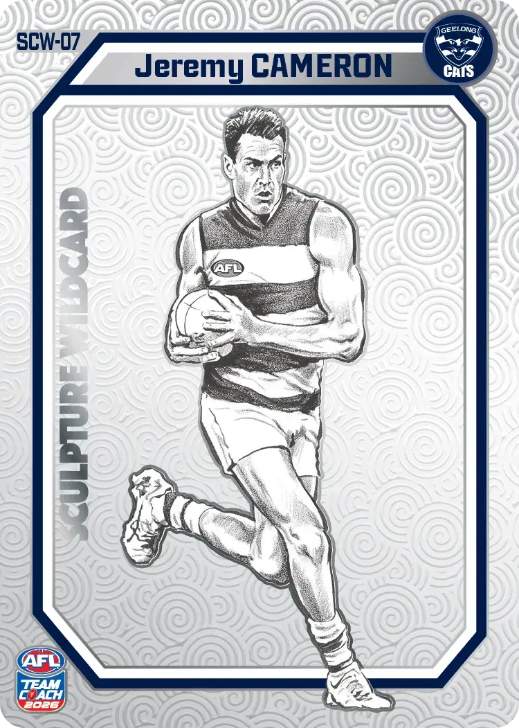 Teamcoach 2026 Sculpture Wildcards Silver SCW-07 Jeremy Cameron - Geelong Cats