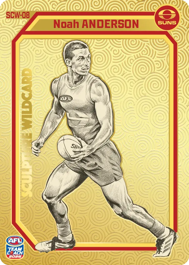 Teamcoach 2026 Sculpture Wildcards Gold SCW-08 Noah Anderson - Gold Coast Suns