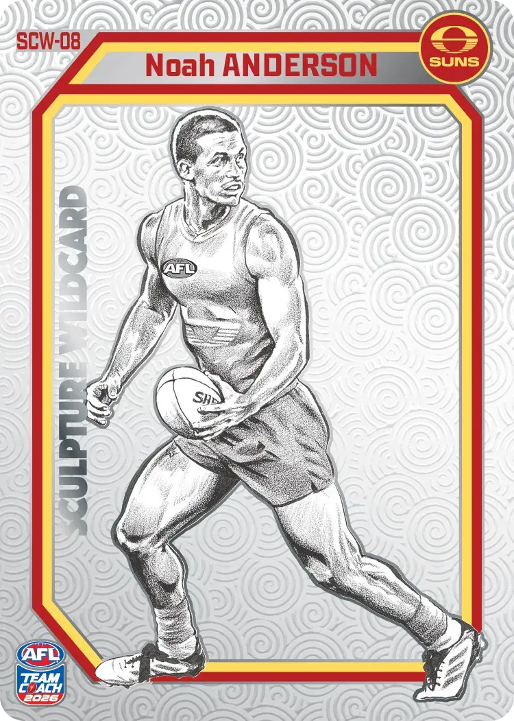 Teamcoach 2026 Sculpture Wildcards Silver SCW-08 Noah Anderson - Gold Coast Suns