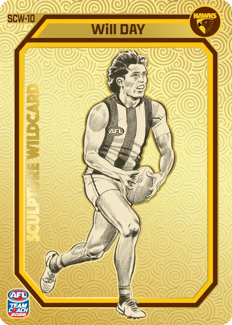 Teamcoach 2026 Sculpture Wildcards Gold SCW-10 Will Day - Hawthorn Hawks