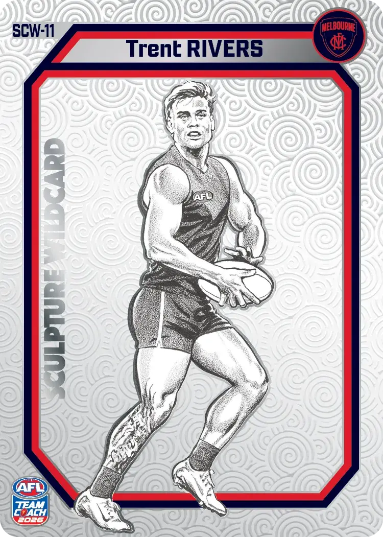 Teamcoach 2026 Sculpture Wildcards Silver SCW-11 Trent Rivers - Melbourne Demons