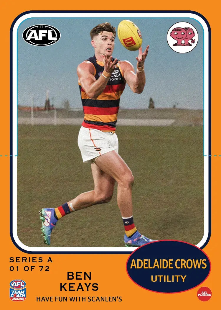 Teamcoach 2026 Scanlens Die-Cut #1 Ben Keays - Adelaide Crows