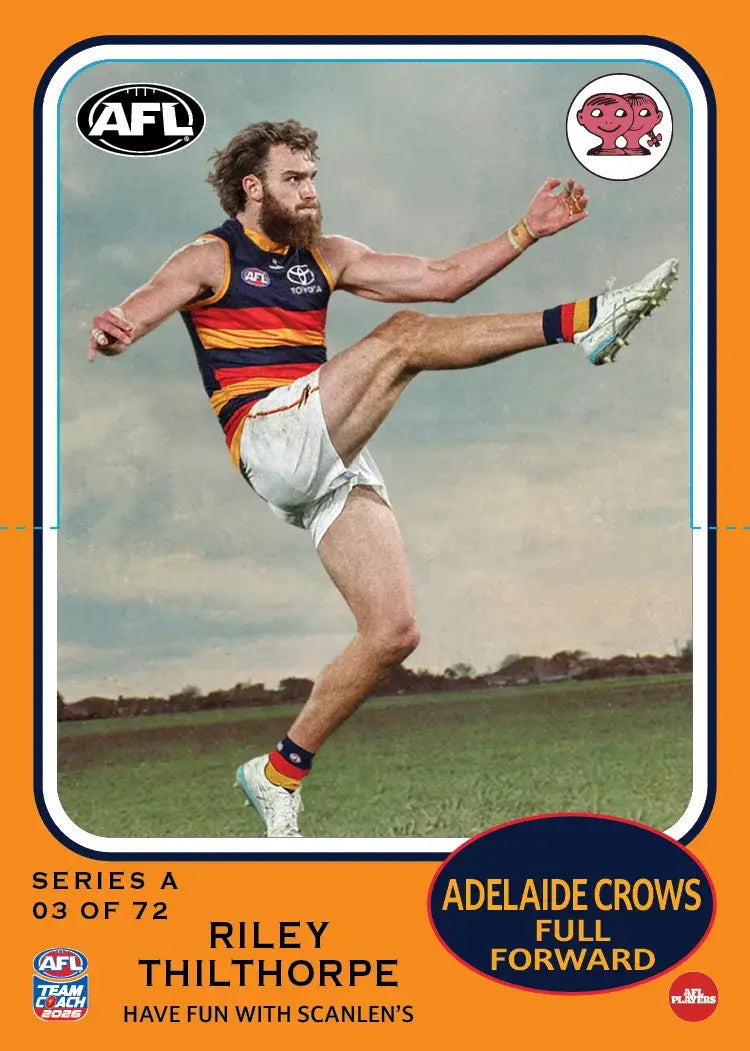 Teamcoach 2026 Scanlens Die-Cut #3 Riley Thilthorpe - Adelaide Crows