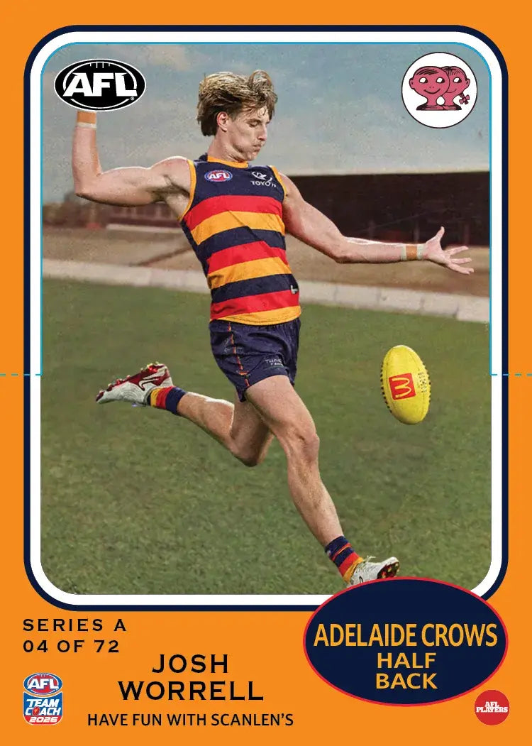 Teamcoach 2026 Scanlens Die-Cut #4 Josh Worrell - Adelaide Crows
