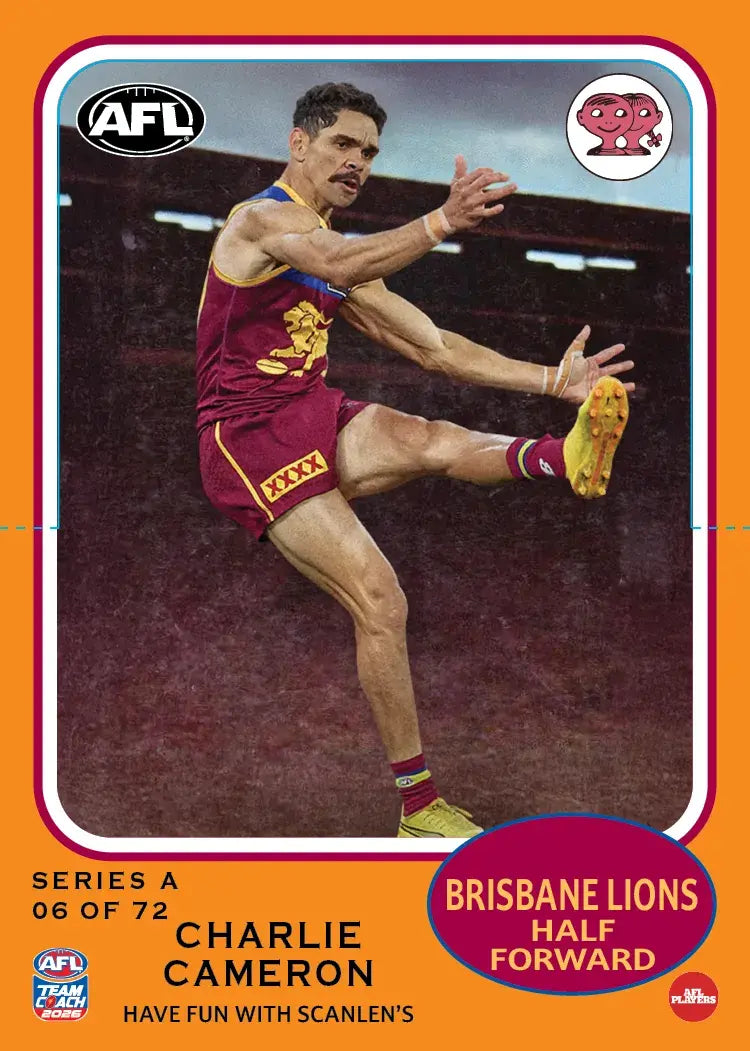 Teamcoach 2026 Scanlens Die-Cut #6 Charlie Cameron - Brisbane Lions