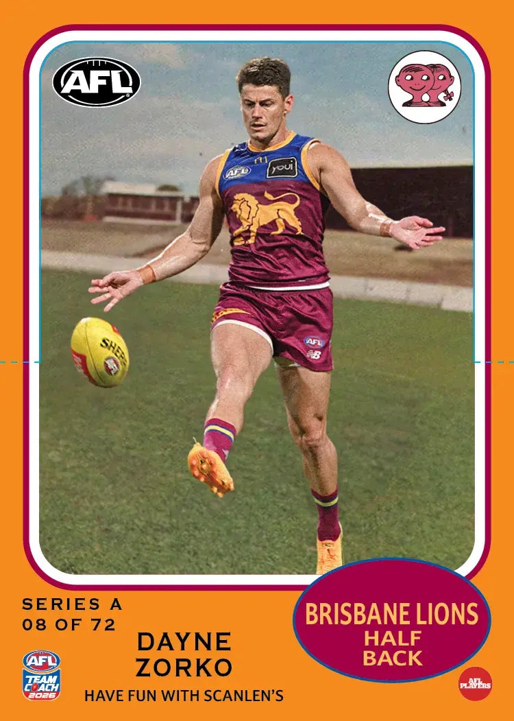 Teamcoach 2026 Scanlens Die-Cut #8 Dayne Zorko - Brisbane Lions