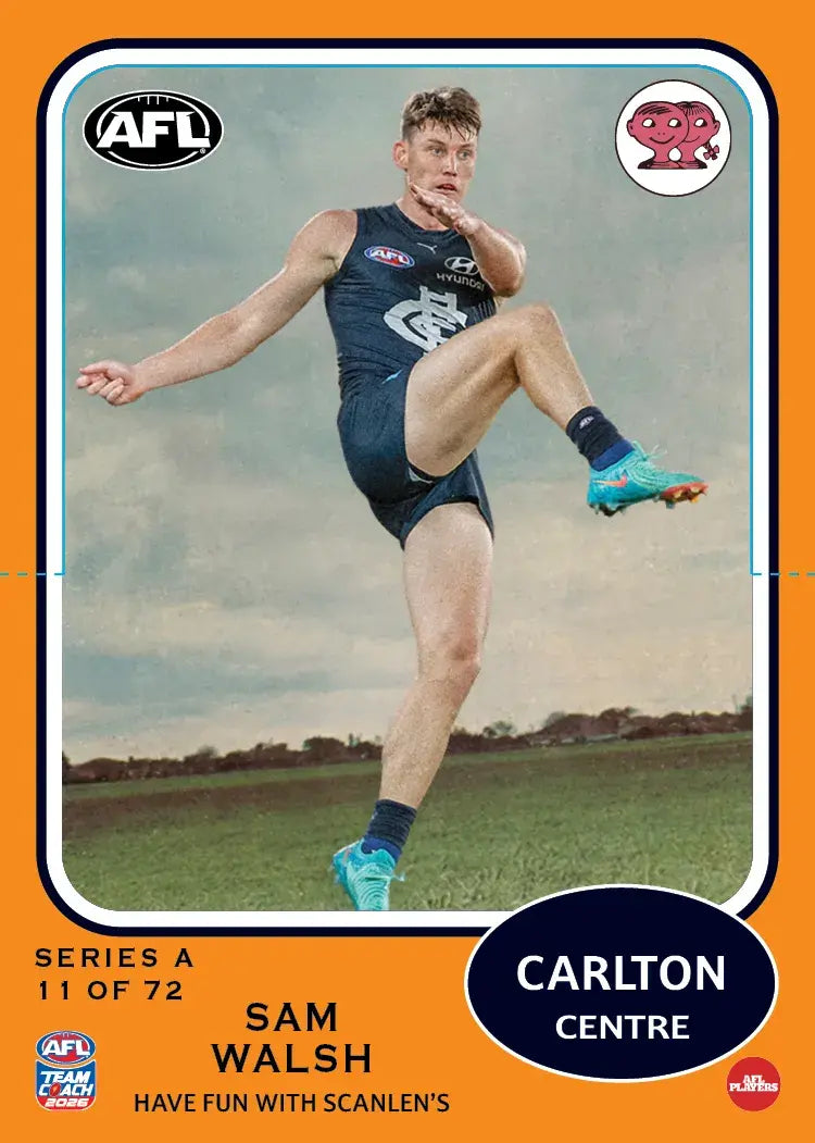Teamcoach 2026 Scanlens Die-Cut #11 Sam Walsh - Carlton Blues