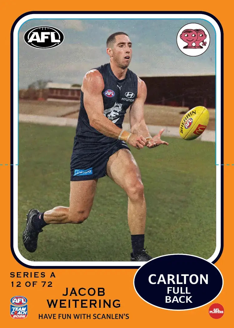 Teamcoach 2026 Scanlens Die-Cut #12 Jacob Weitering - Carlton Blues
