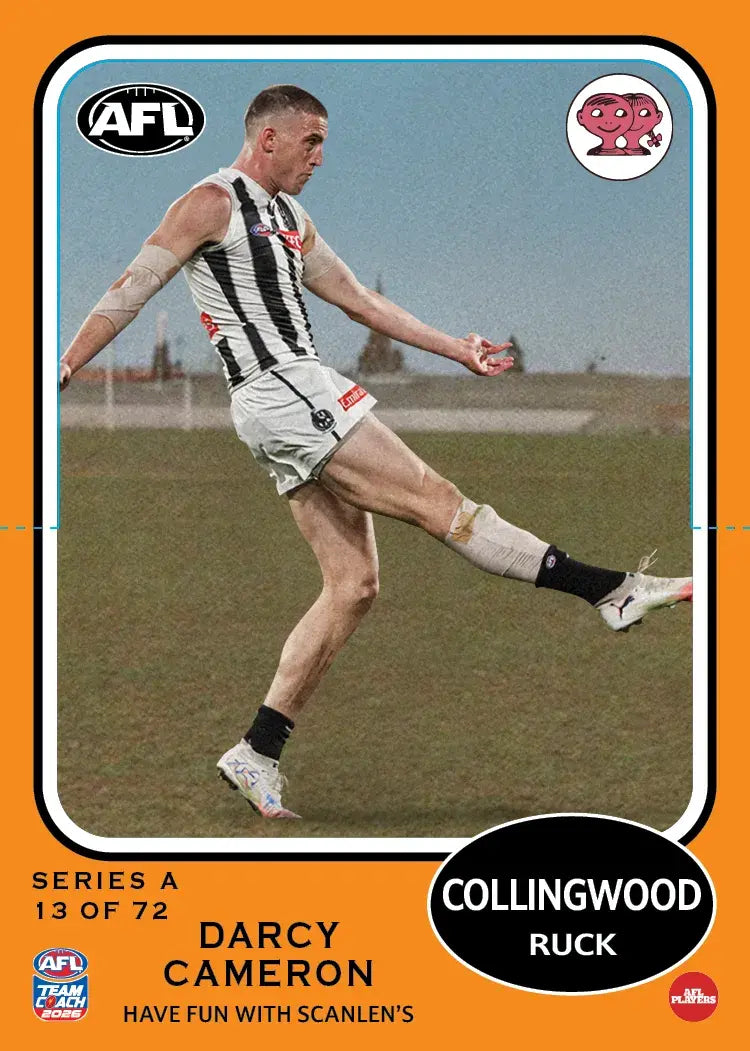 Teamcoach 2026 Scanlens Die-Cut #13 Darcy Cameron - Collingwood Magpies