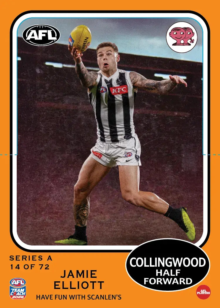 Teamcoach 2026 Scanlens Die-Cut #14 Jamie Elliott - Collingwood Magpies