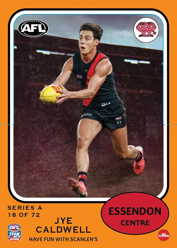 Teamcoach 2026 Scanlens Die-Cut #18 Jye Caldwell - Essendon Bombers