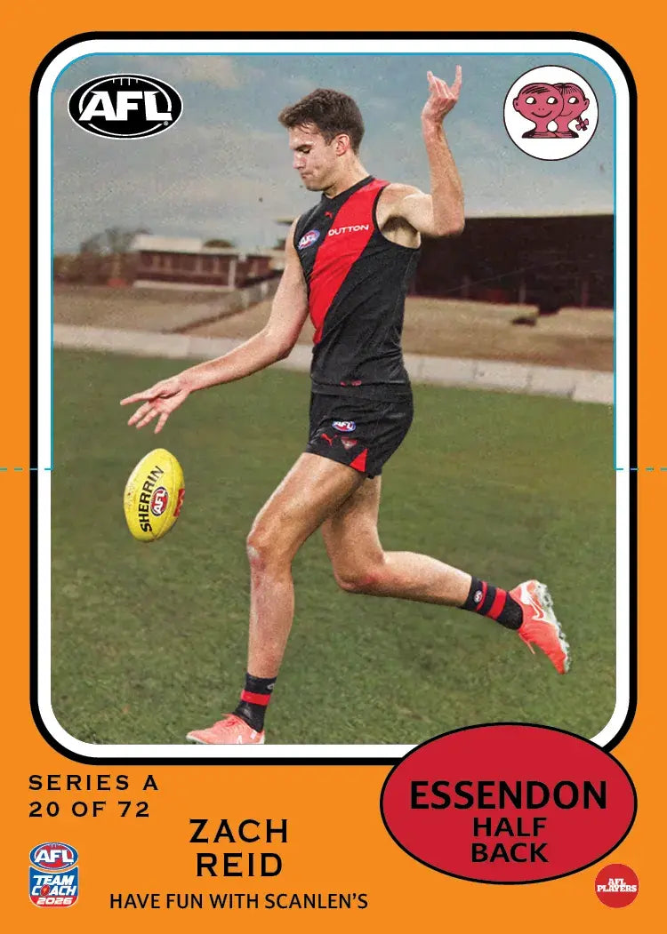 Teamcoach 2026 Scanlens Die-Cut #20 Zach Reid - Essendon Bombers