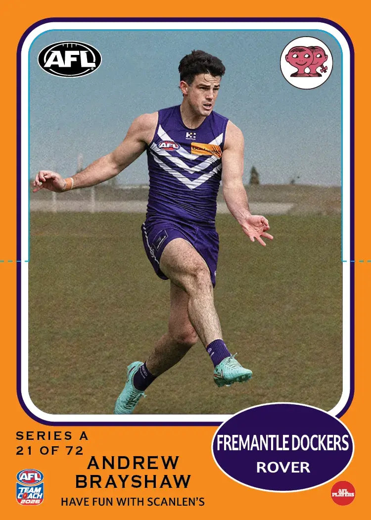 Teamcoach 2026 Scanlens Die-Cut #21 Andrew Brayshaw - Fremantle Dockers