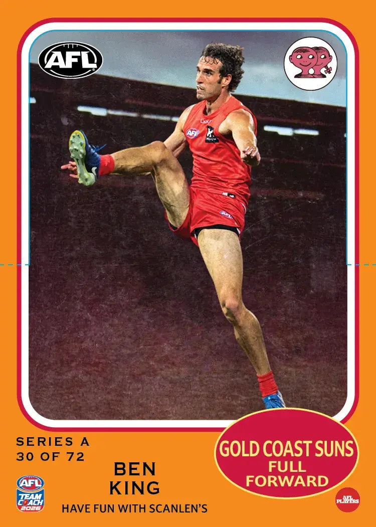 Teamcoach 2026 Scanlens Die-Cut #30 Ben King - Gold Coast Suns
