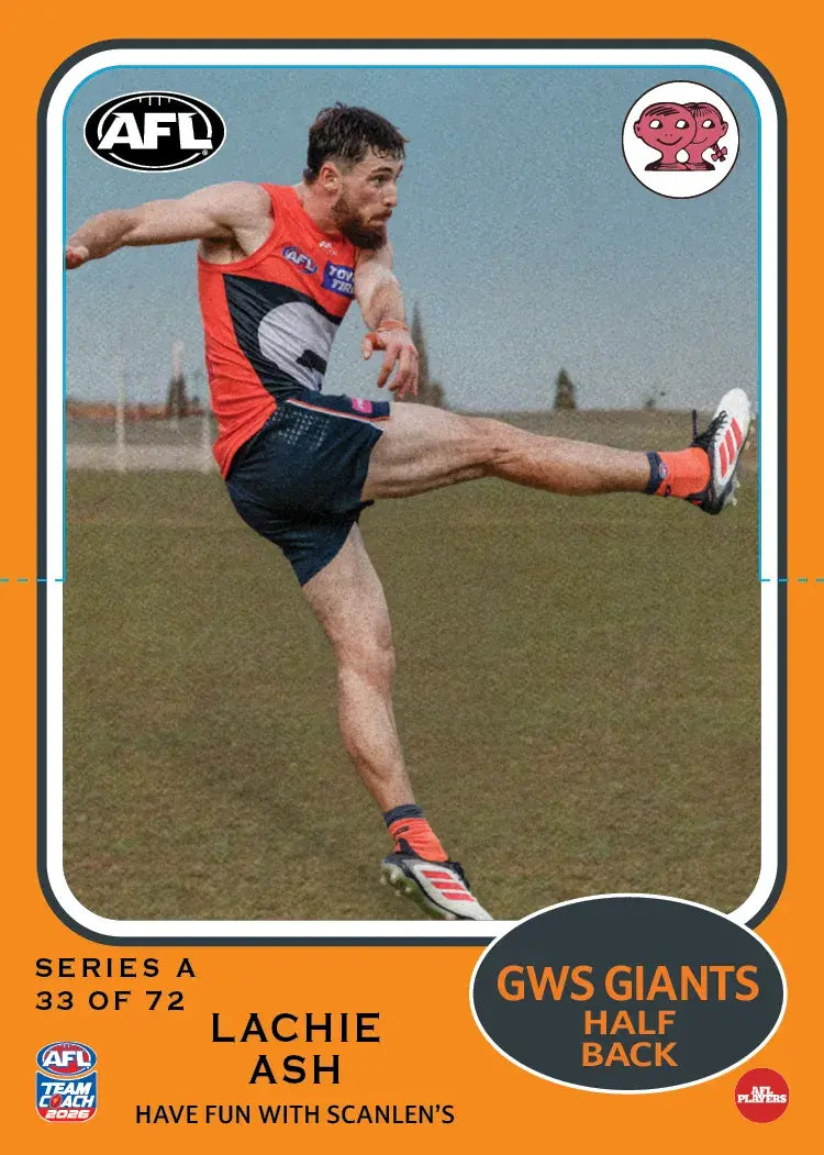 Teamcoach 2026 Scanlens Die-Cut #33 Lachie Ash - GWS Giants