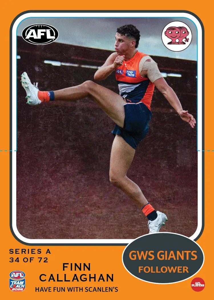 Teamcoach 2026 Scanlens Die-Cut #34 Finn Callaghan - GWS Giants