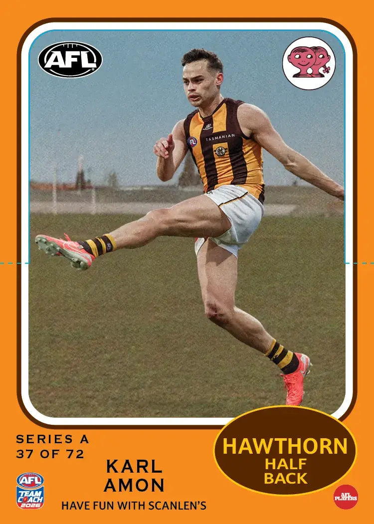 Teamcoach 2026 Scanlens Die-Cut #37 Karl Amon - Hawthorn Hawks