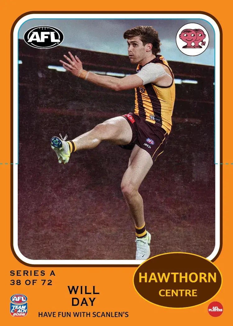 Teamcoach 2026 Scanlens Die-Cut #38 Will Day - Hawthorn Hawks