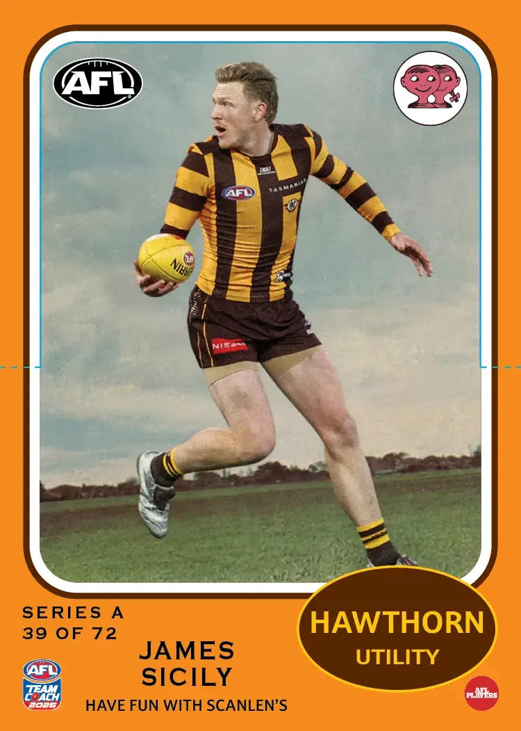 Teamcoach 2026 Scanlens Die-Cut #39 James Sicily - Hawthorn Hawks