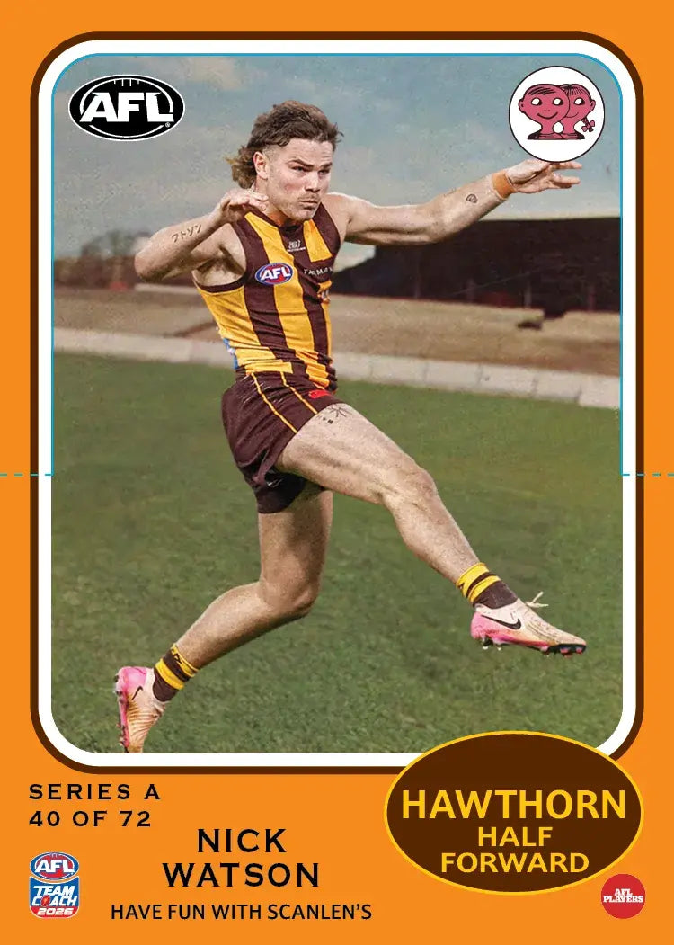 Teamcoach 2026 Scanlens Die-Cut #40 Nick Watson - Hawthorn Hawks