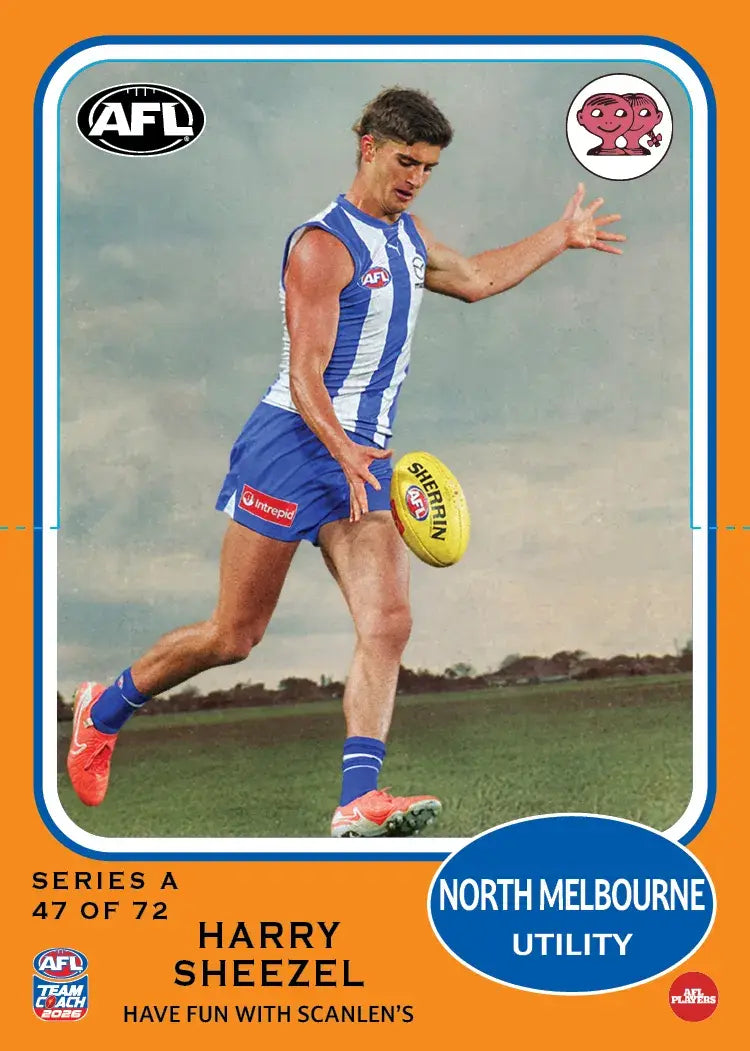 Teamcoach 2026 Scanlens Die-Cut #47 Harry Sheezel - North Melbourne Kangaroos