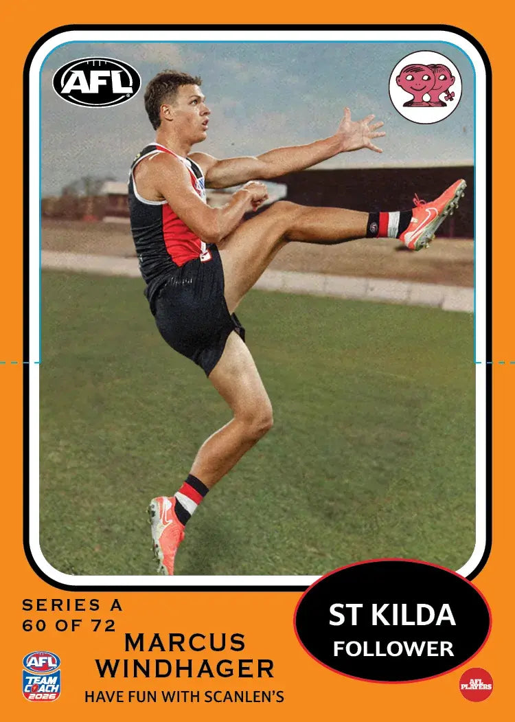 Teamcoach 2026 Scanlens Die-Cut #60 Marcus Windhager - St Kilda Saints