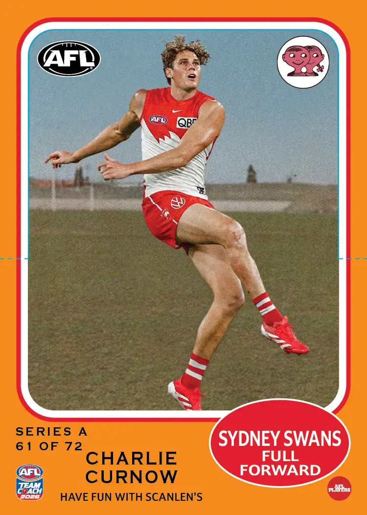 Teamcoach 2026 Scanlens Die-Cut #61 Charlie Curnow - Sydney Swans