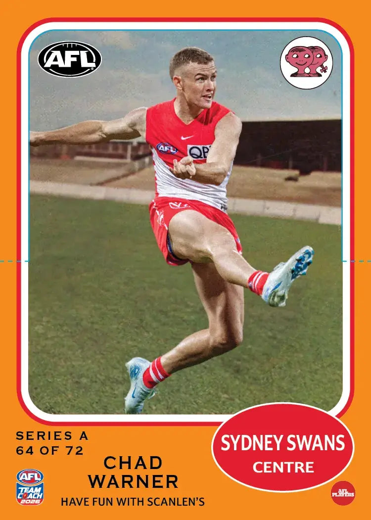 Teamcoach 2026 Scanlens Die-Cut #64 Chad Warner - Sydney Swans
