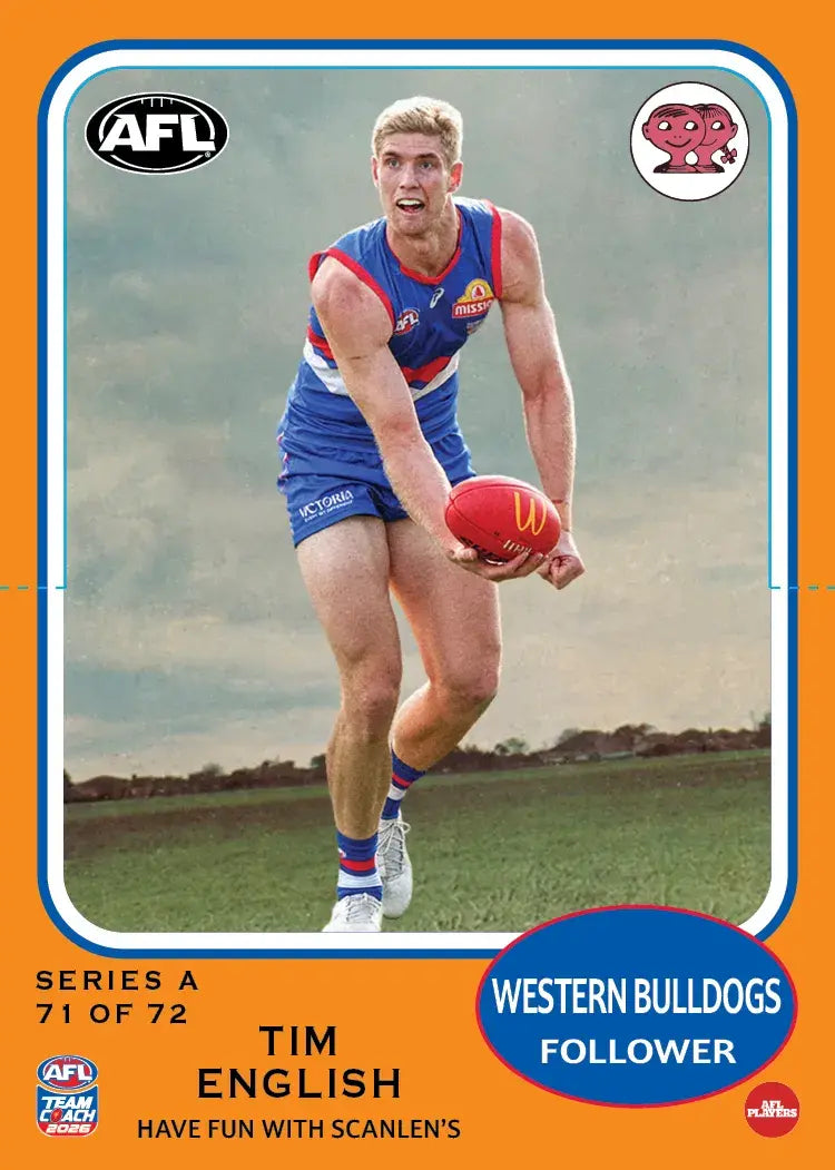 Teamcoach 2026 Scanlens Die-Cut #71 Tim English - Western Bulldogs