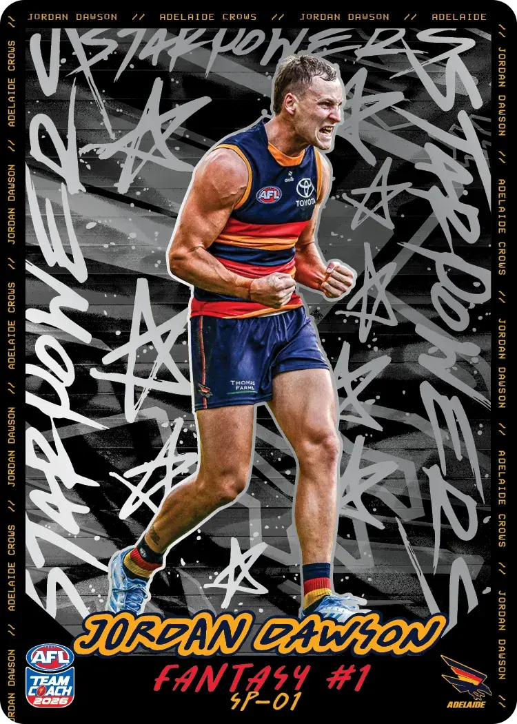 Teamcoach 2026 Star Powers Silver SP-01 Jordan Dawson - Adelaide Crows