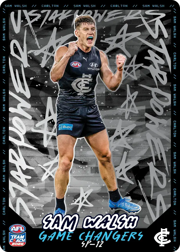 Teamcoach 2026 Star Powers Silver SP-12 Sam Walsh - Carlton Blues