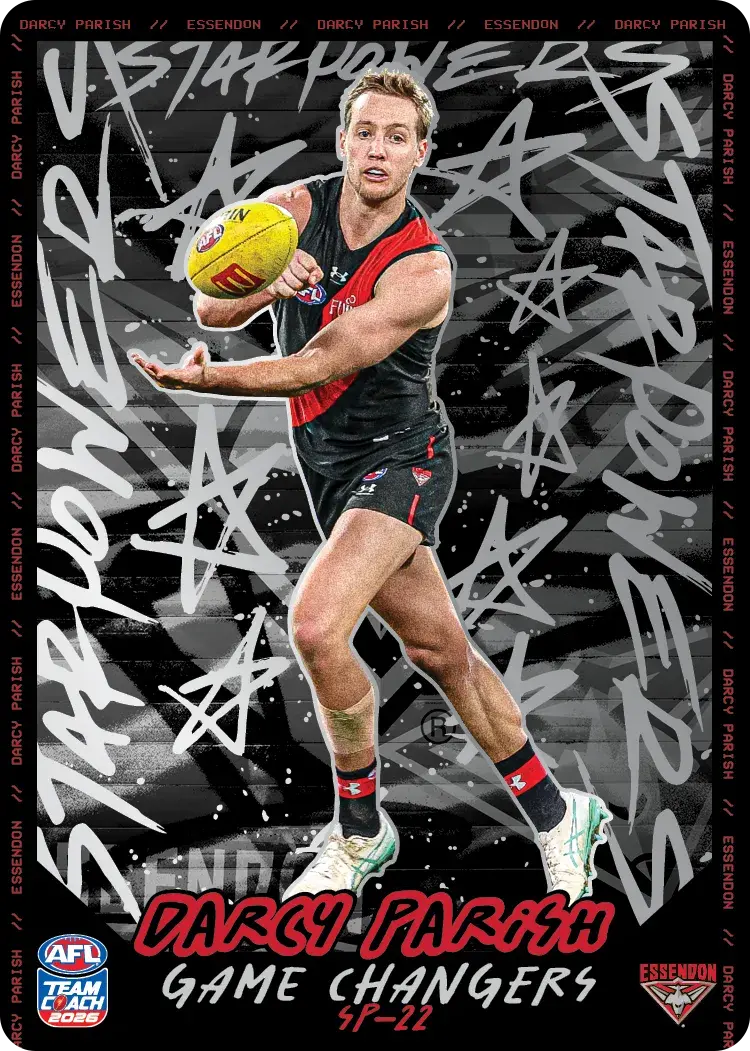 Teamcoach 2026 Star Powers Silver SP-22 Darcy Parish - Essendon Bombers