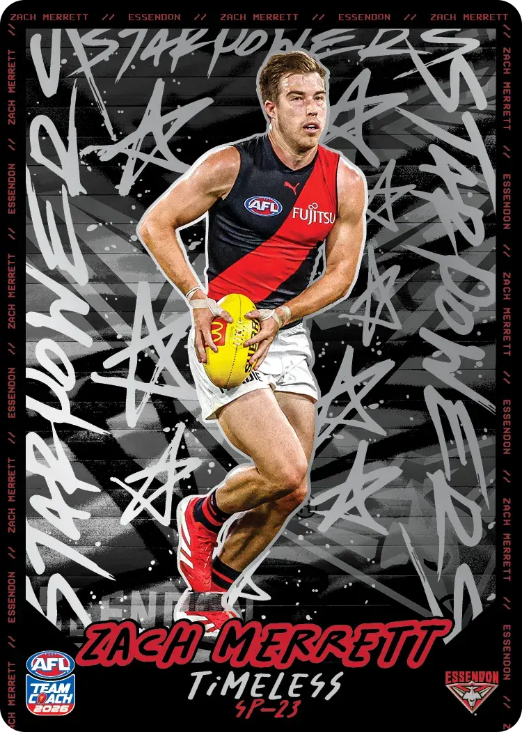 Teamcoach 2026 Star Powers Silver SP-23 Zach Merrett - Essendon Bombers