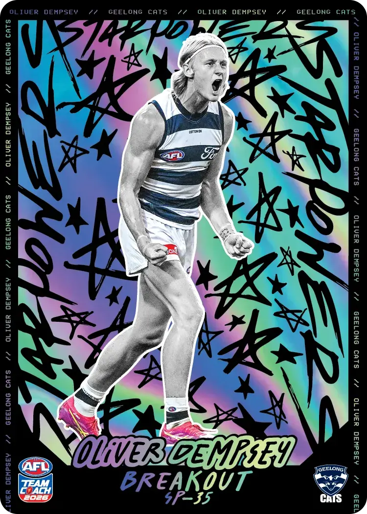 Teamcoach 2026 Star Powers Iridescent SP-35 Oliver Dempsey - Geelong Cats