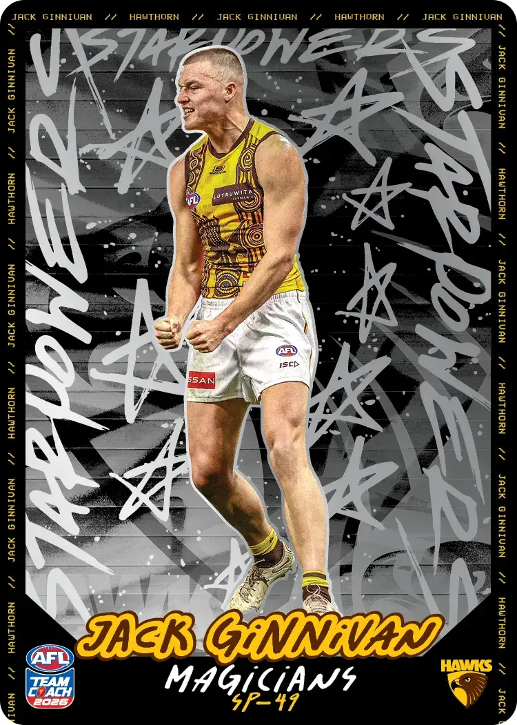 Teamcoach 2026 Star Powers Silver SP-49 Jack Ginnivan - Hawthorn Hawks
