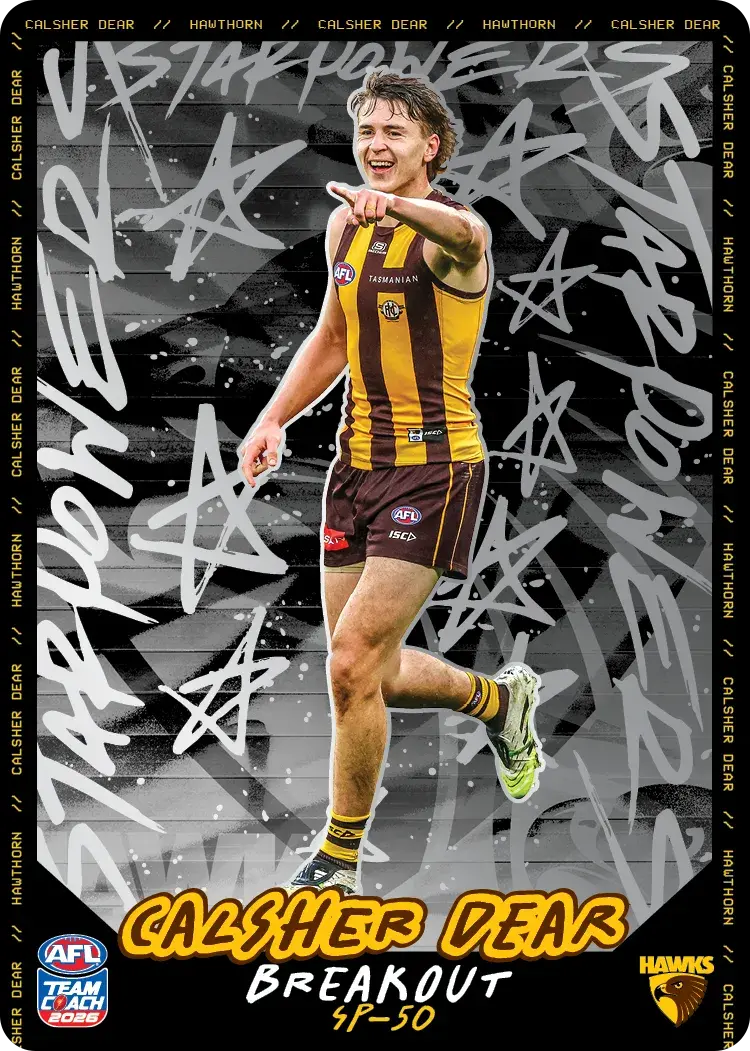 Teamcoach 2026 Star Powers Silver SP-50 Calsher Dear - Hawthorn Hawks